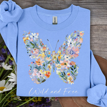 Wild and Free Wildflower Butterfly Sweatshirt