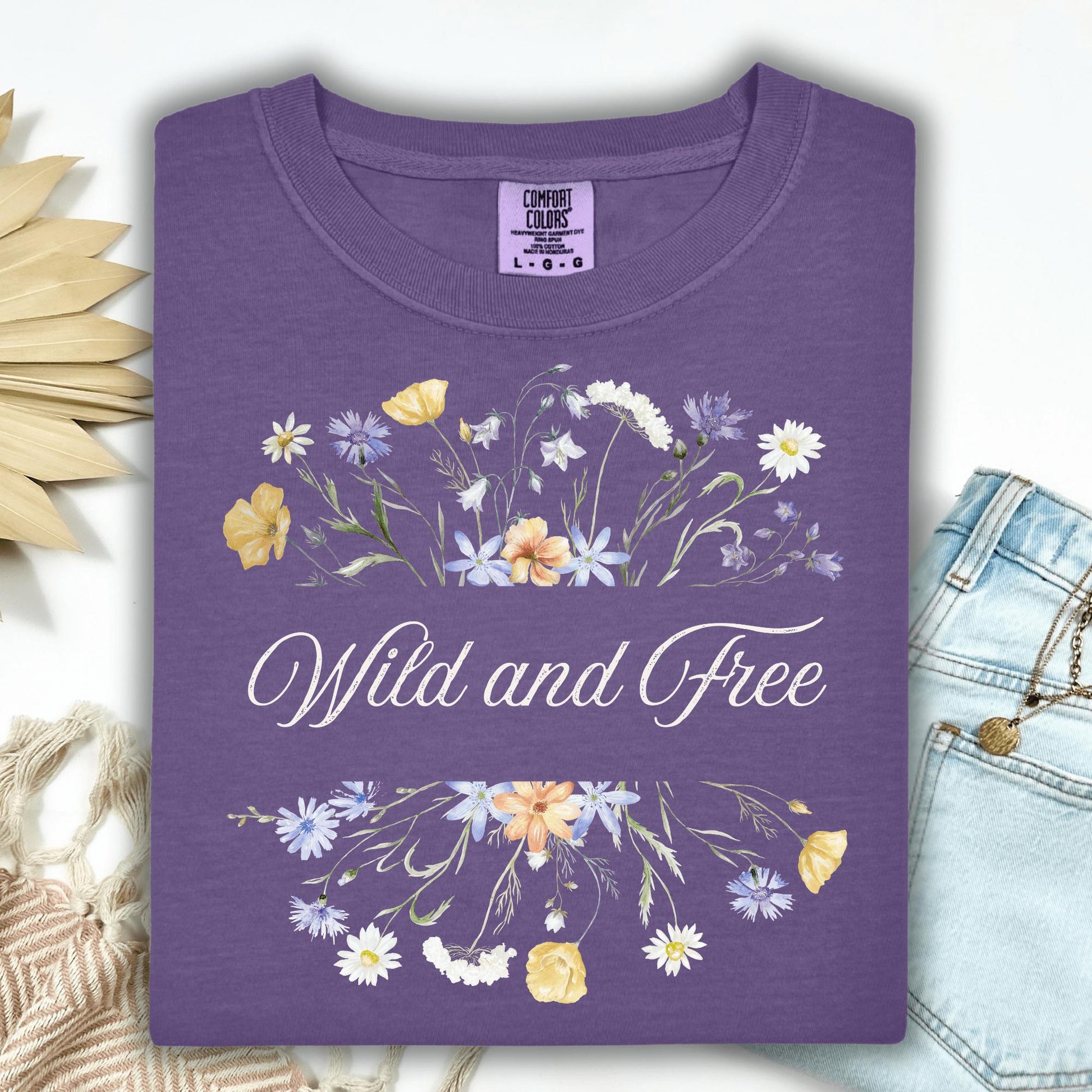 Wild Petal Threads T-Shirt S / grape Wild and Free Wildflower T-Shirt