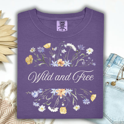 Wild Petal Threads T-Shirt S / grape Wild and Free Wildflower T-Shirt