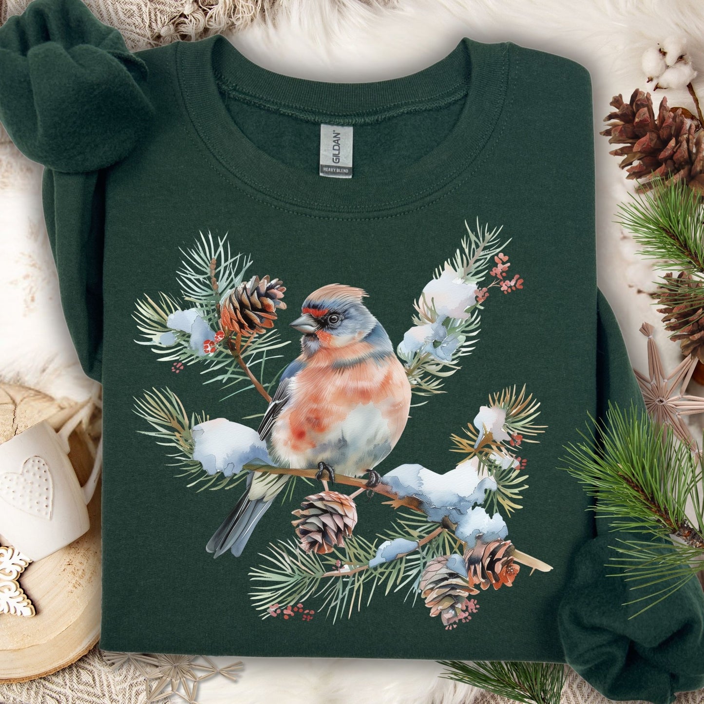 Winter Black Capped Chickadee Sweatshirt