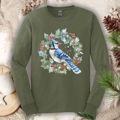 Winter Blue Jay Long Sleeve Tee