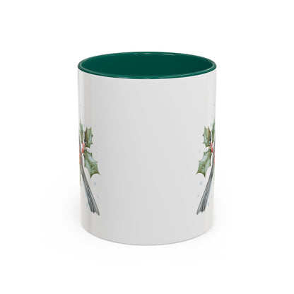 Winter Chickadee on Holly Branch Mug (11/15oz)