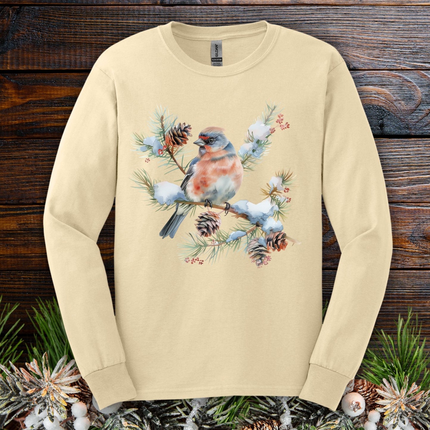 Winter Eastern Bluebird Long Sleeve Tee
