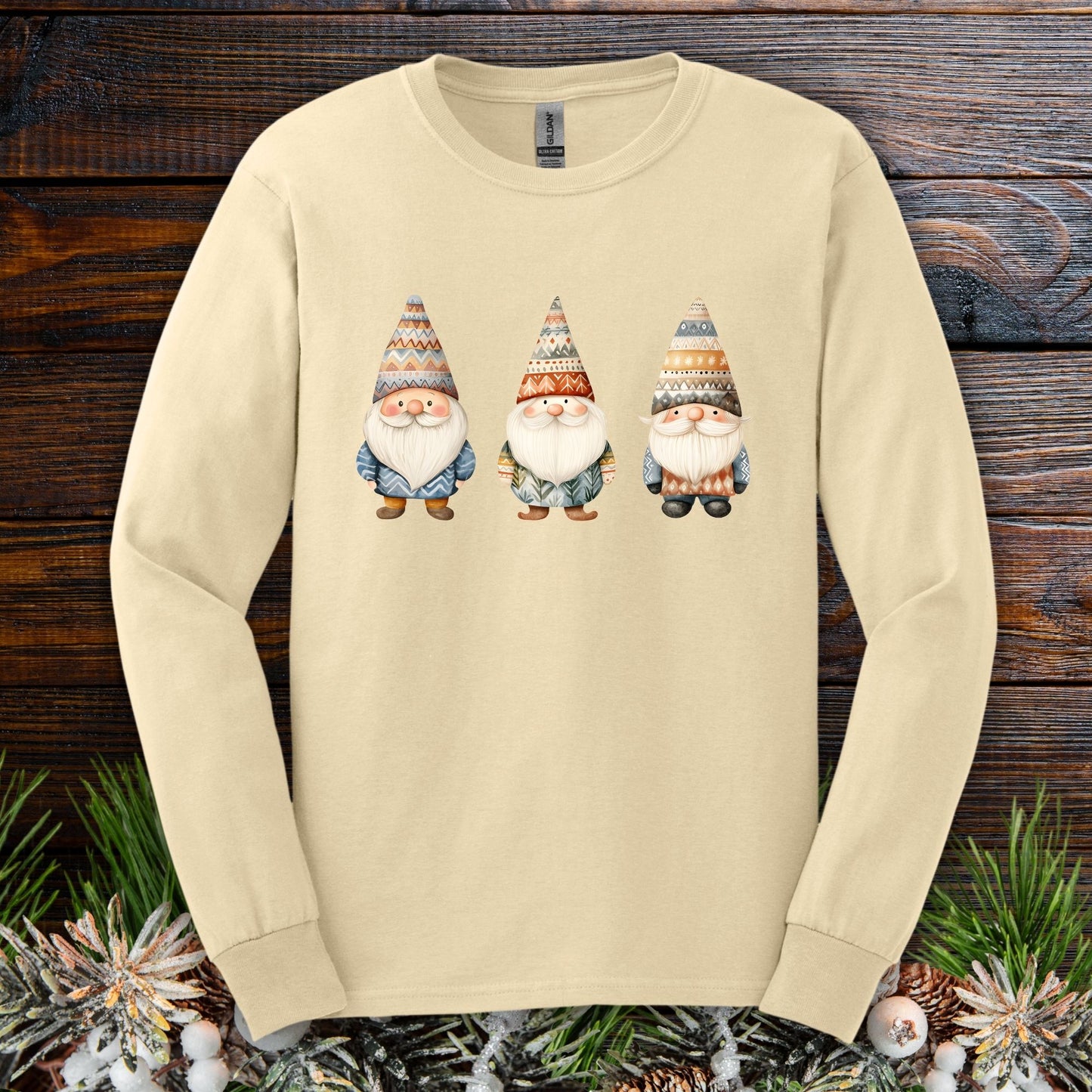 Winter Fair Isle Gnomes Long Sleeve Tee