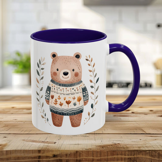 Winter Folk Art Brown Bear Mug (11/15oz)