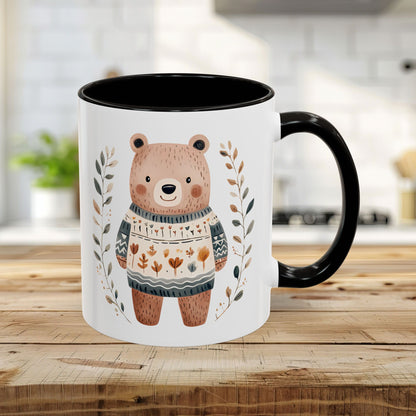 Winter Folk Art Brown Bear Mug (11/15oz)