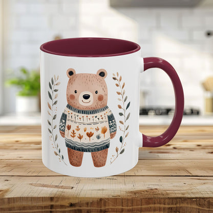 Winter Folk Art Brown Bear Mug (11/15oz)