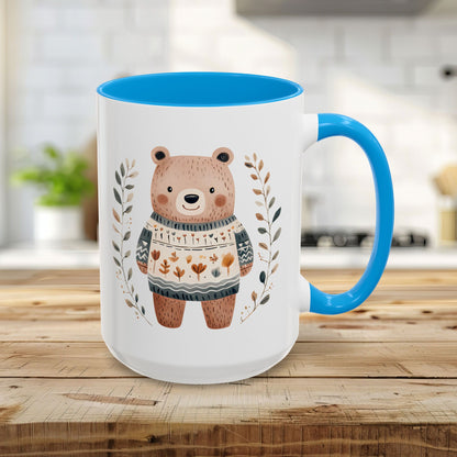 Winter Folk Art Brown Bear Mug (11/15oz)