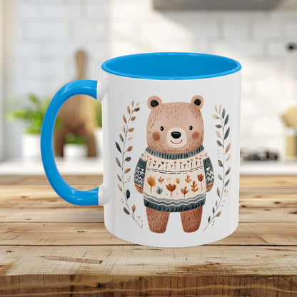 Winter Folk Art Brown Bear Mug (11/15oz)