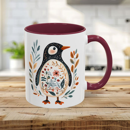 Winter Folk Art Penguin Mug (11/15 oz)
