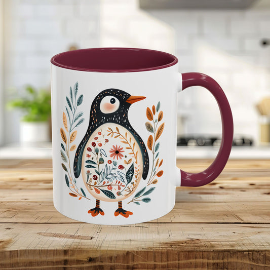 Winter Folk Art Penguin Mug (11/15 oz)
