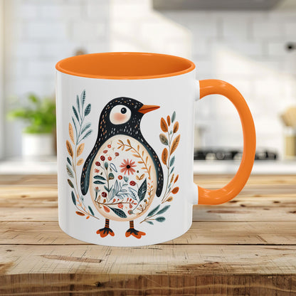 Winter Folk Art Penguin Mug (11/15 oz)