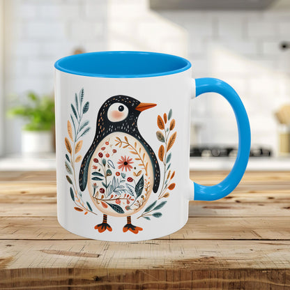 Winter Folk Art Penguin Mug (11/15 oz)