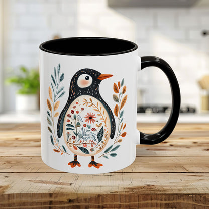 Winter Folk Art Penguin Mug (11/15 oz)