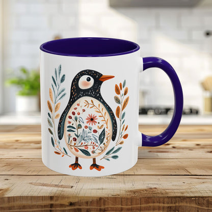 Winter Folk Art Penguin Mug (11/15 oz)