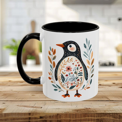 Winter Folk Art Penguin Mug (11/15 oz)
