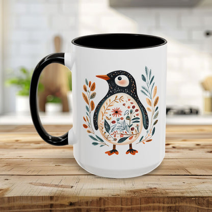 Winter Folk Art Penguin Mug (11/15 oz)