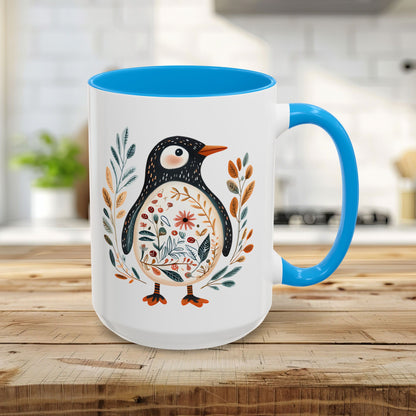 Winter Folk Art Penguin Mug (11/15 oz)