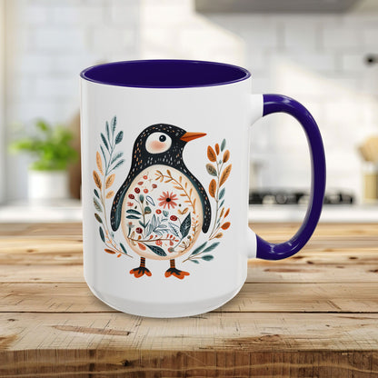 Winter Folk Art Penguin Mug (11/15 oz)