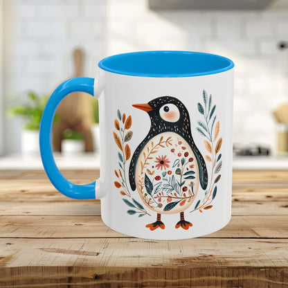 Winter Folk Art Penguin Mug (11/15 oz)