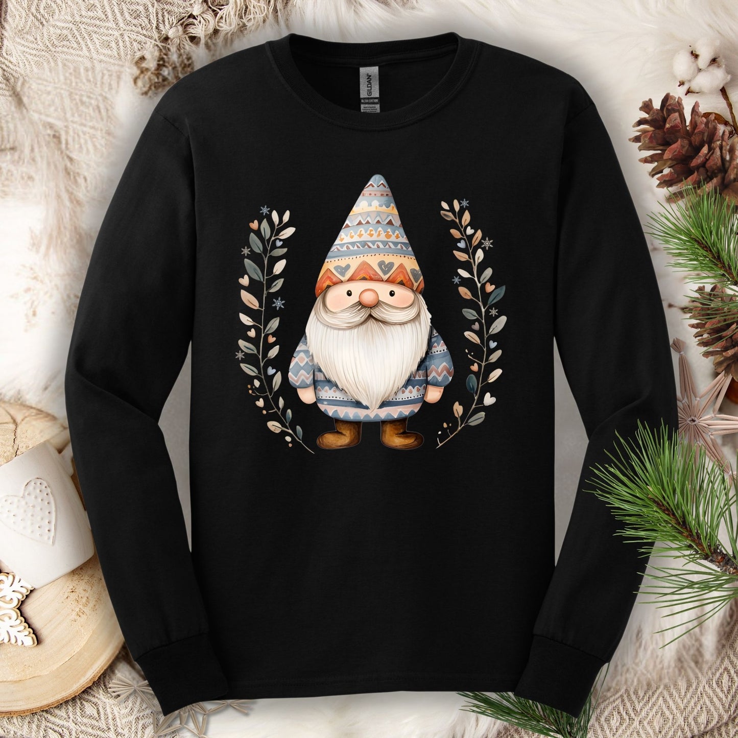 Winter Gnome Fair Isle Long Sleeve Tee