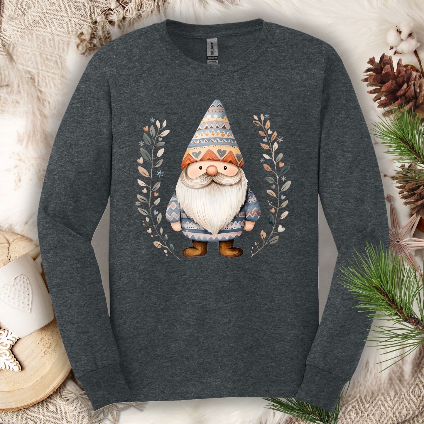 Winter Gnome Fair Isle Long Sleeve Tee