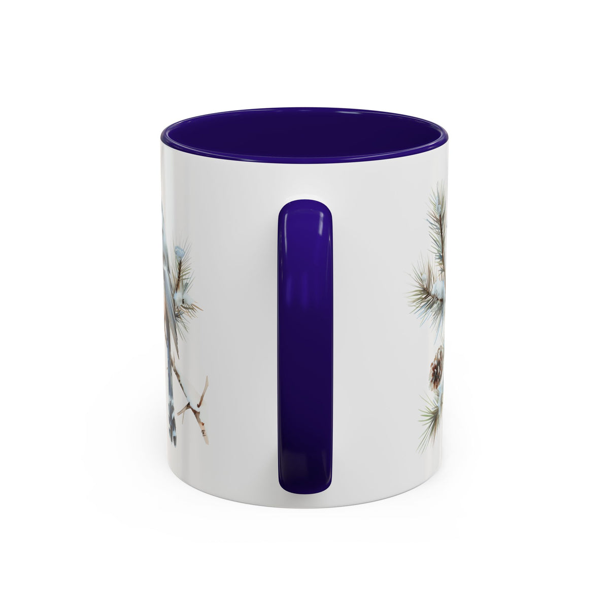 Winter Long Tailed Tit Bird on Pine Branch Mug (11/15oz)
