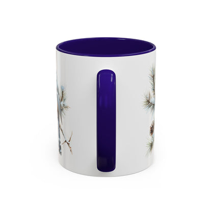 Winter Long Tailed Tit Bird on Pine Branch Mug (11/15oz)