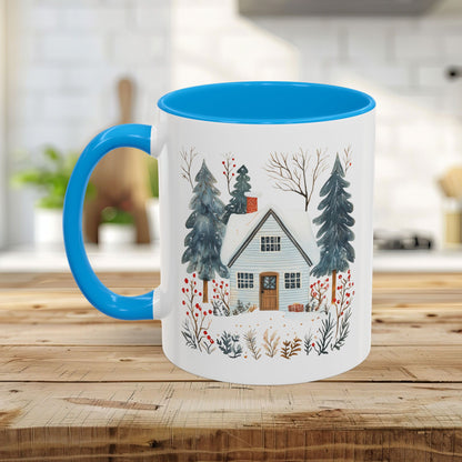 Winter Nordic Blue Cabin 11 & 15 oz. Mug