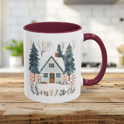 Winter Nordic Blue Cabin 11 & 15 oz. Mug