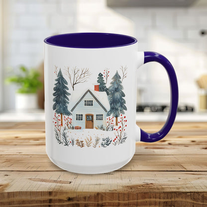 Winter Nordic Blue Cabin 11 & 15 oz. Mug
