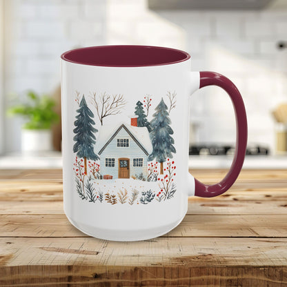 Winter Nordic Blue Cabin 11 & 15 oz. Mug
