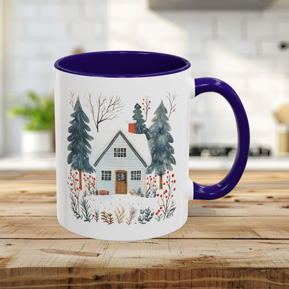 Winter Nordic Blue Cabin 11 & 15 oz. Mug