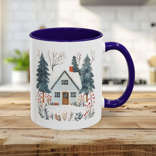 Winter Nordic Blue Cabin 11 & 15 oz. Mug