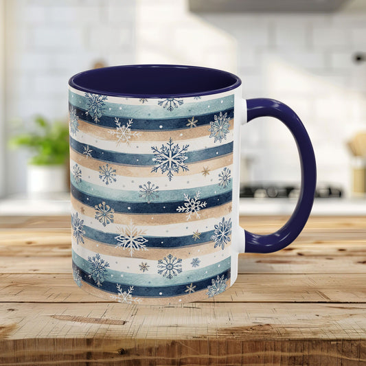 Winter Snowflake & Stripes 11 & 15 oz. Mug