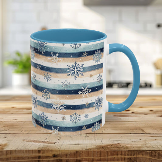 Winter Snowflake & Stripes 11 & 15 oz. Mug