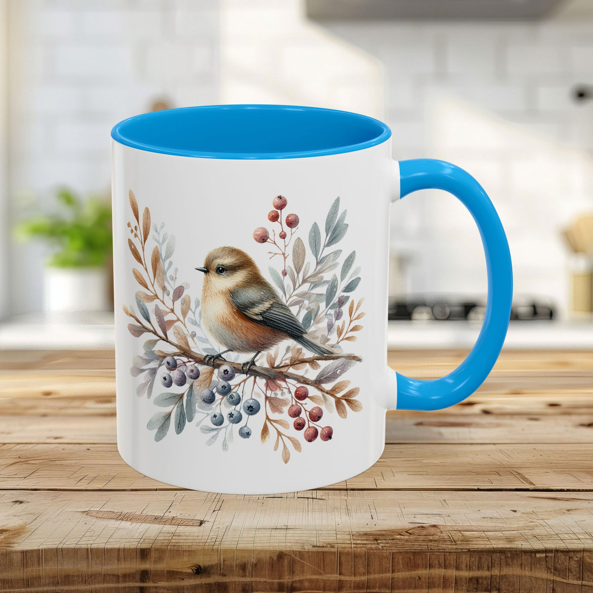 Winter Sparrow Watercolor Mug (11/15oz)