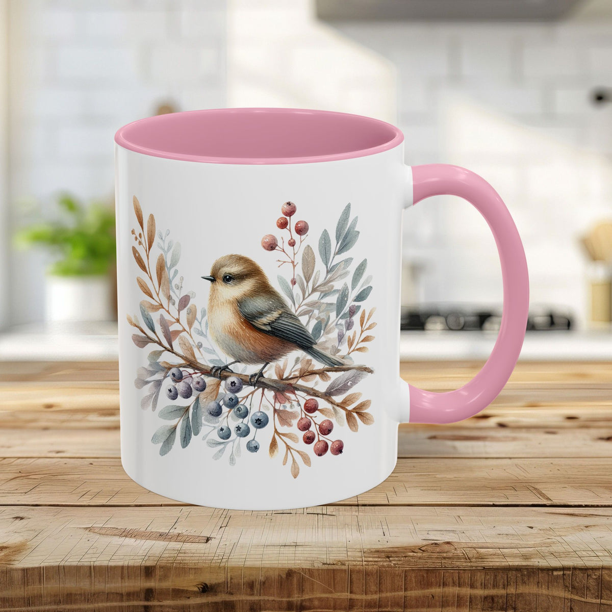 Winter Sparrow Watercolor Mug (11/15oz)