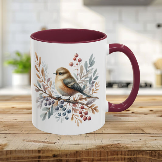 Winter Sparrow Watercolor Mug (11/15oz)