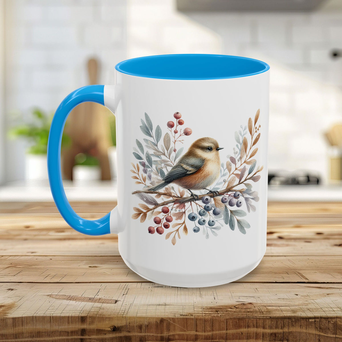 Winter Sparrow Watercolor Mug (11/15oz)