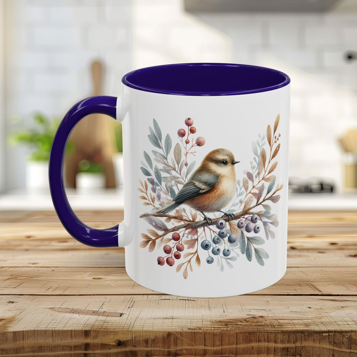 Winter Sparrow Watercolor Mug (11/15oz)
