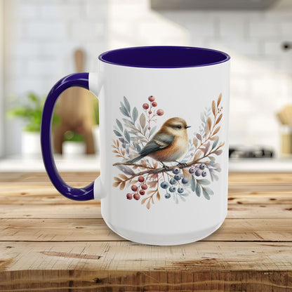 Winter Sparrow Watercolor Mug (11/15oz)