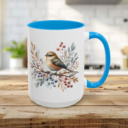 Winter Sparrow Watercolor Mug (11/15oz)