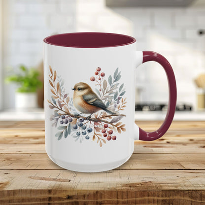 Winter Sparrow Watercolor Mug (11/15oz)