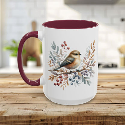 Winter Sparrow Watercolor Mug (11/15oz)