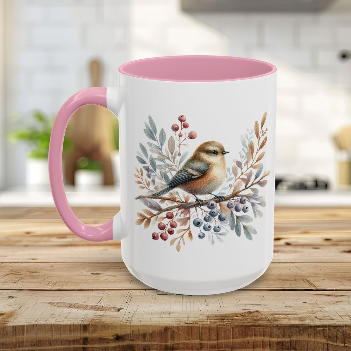 Winter Sparrow Watercolor Mug (11/15oz)