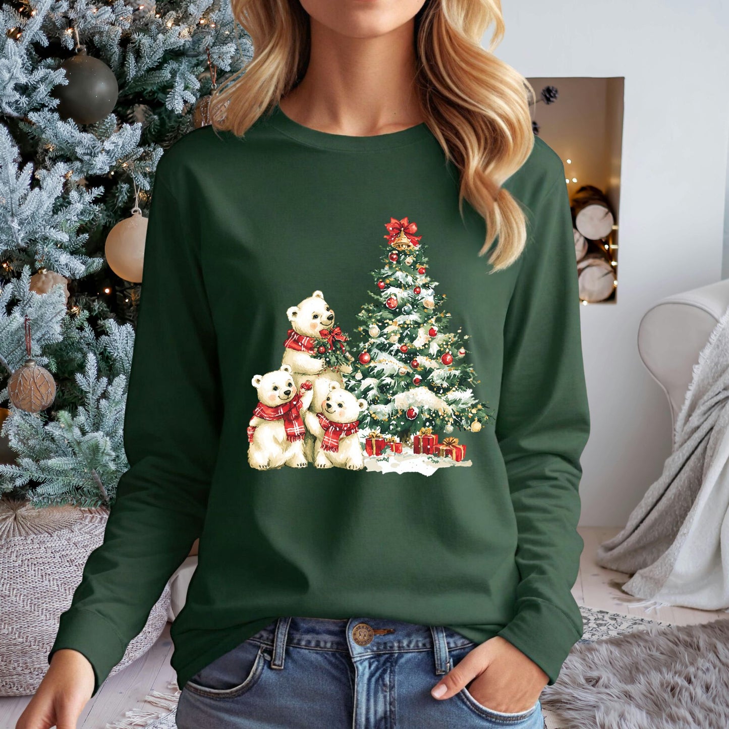 Winter Wonderland Polar Bears Long Sleeve Tee