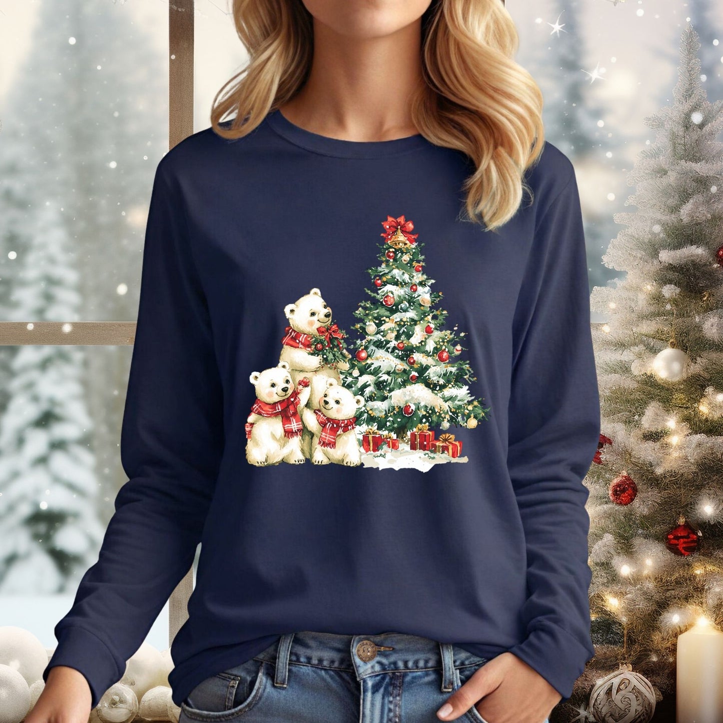 Winter Wonderland Polar Bears Long Sleeve Tee