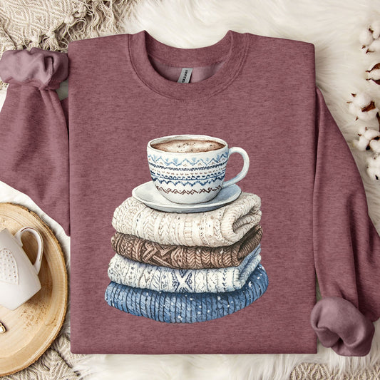 Winter Wool Sweaters and Coffee Sweatshirt