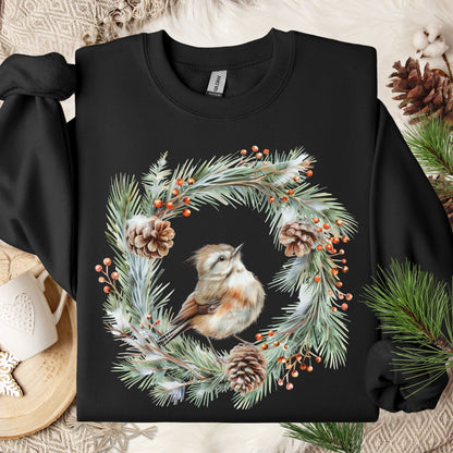 Winter Wren and Wreath Sweatshirt